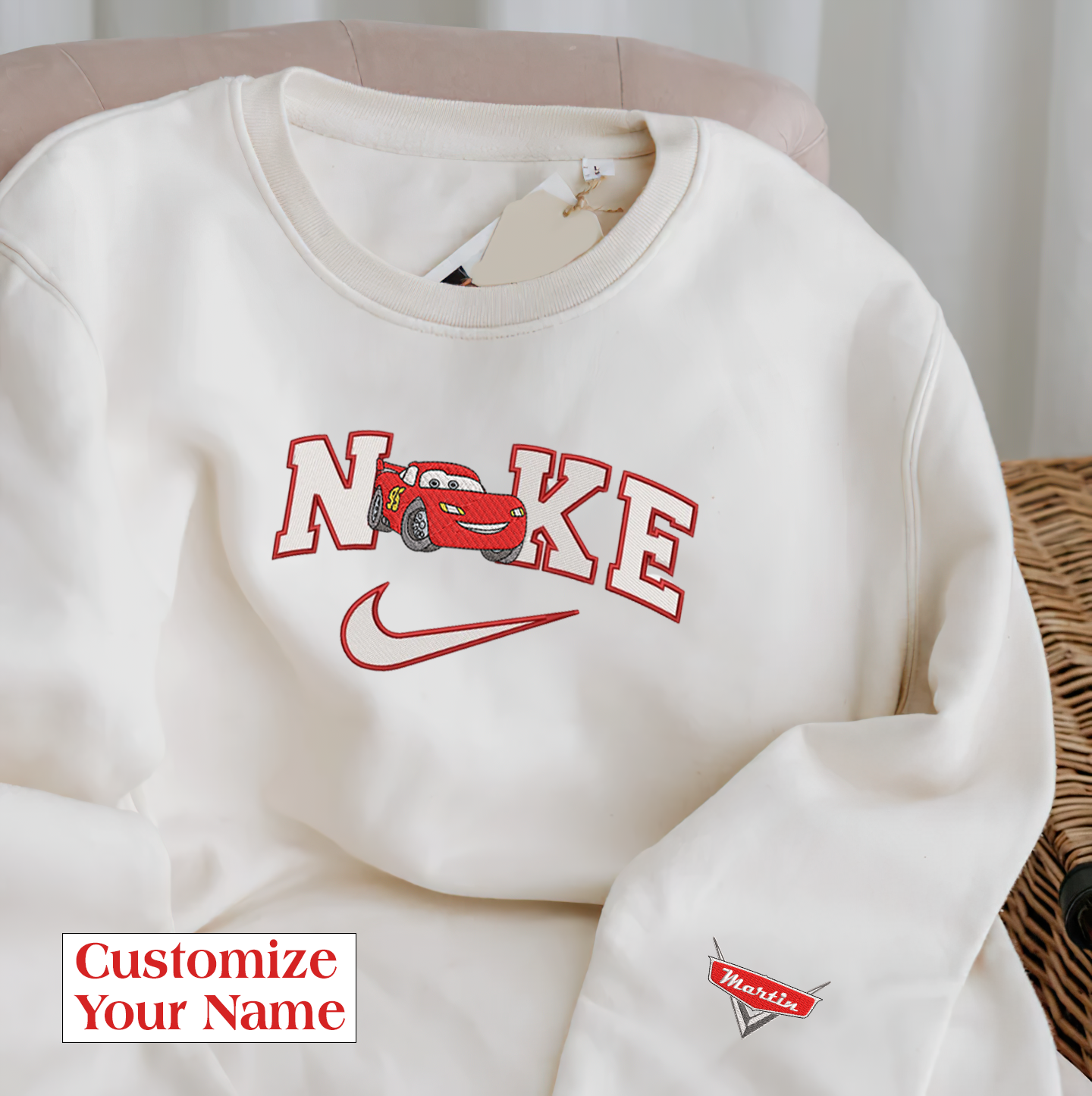 Personalized Embroidered Cars Hoodie T-Shirt Sweatshirt