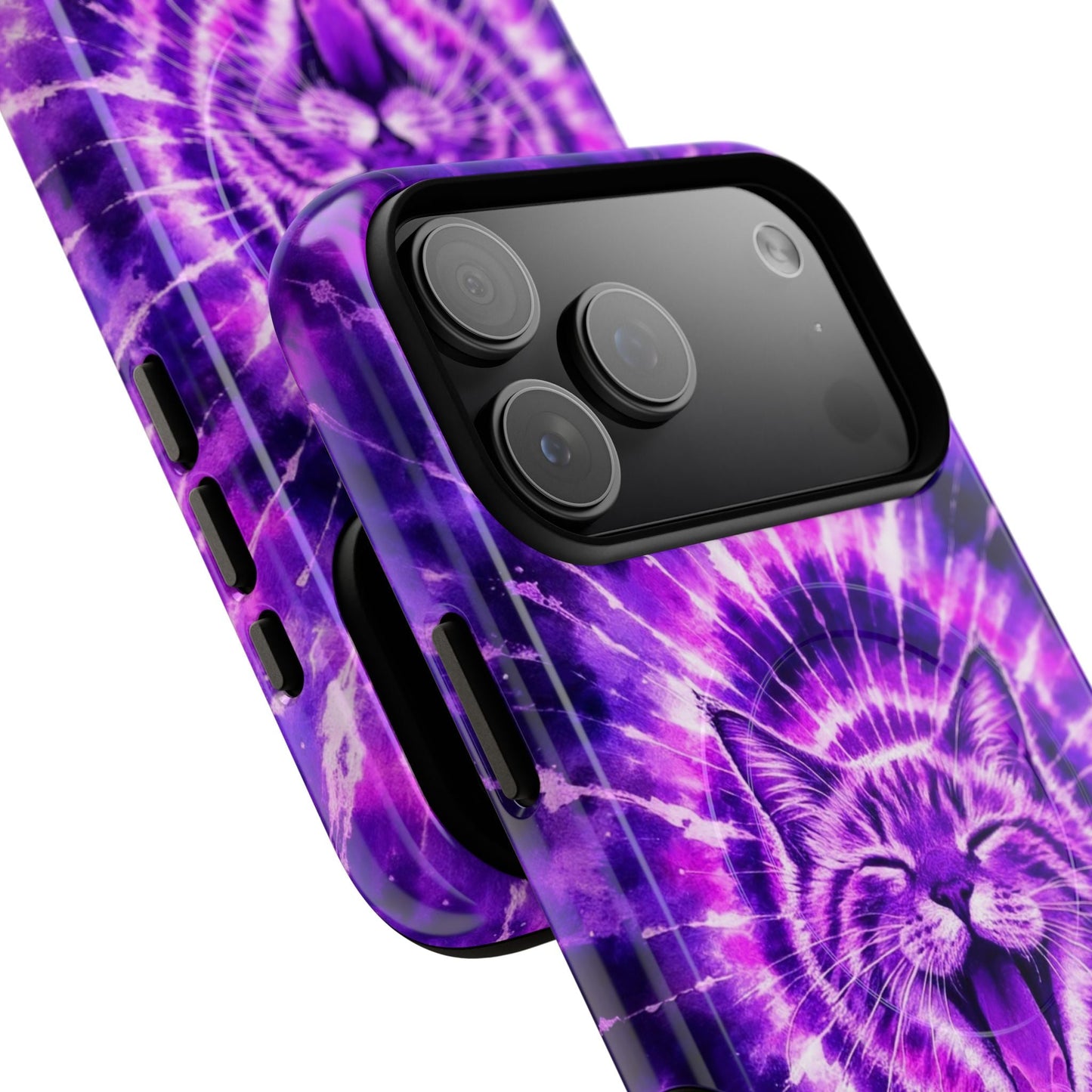 CAT PURPLE SWIRL MAGNETIC PHONE CASE - TLHN1504263