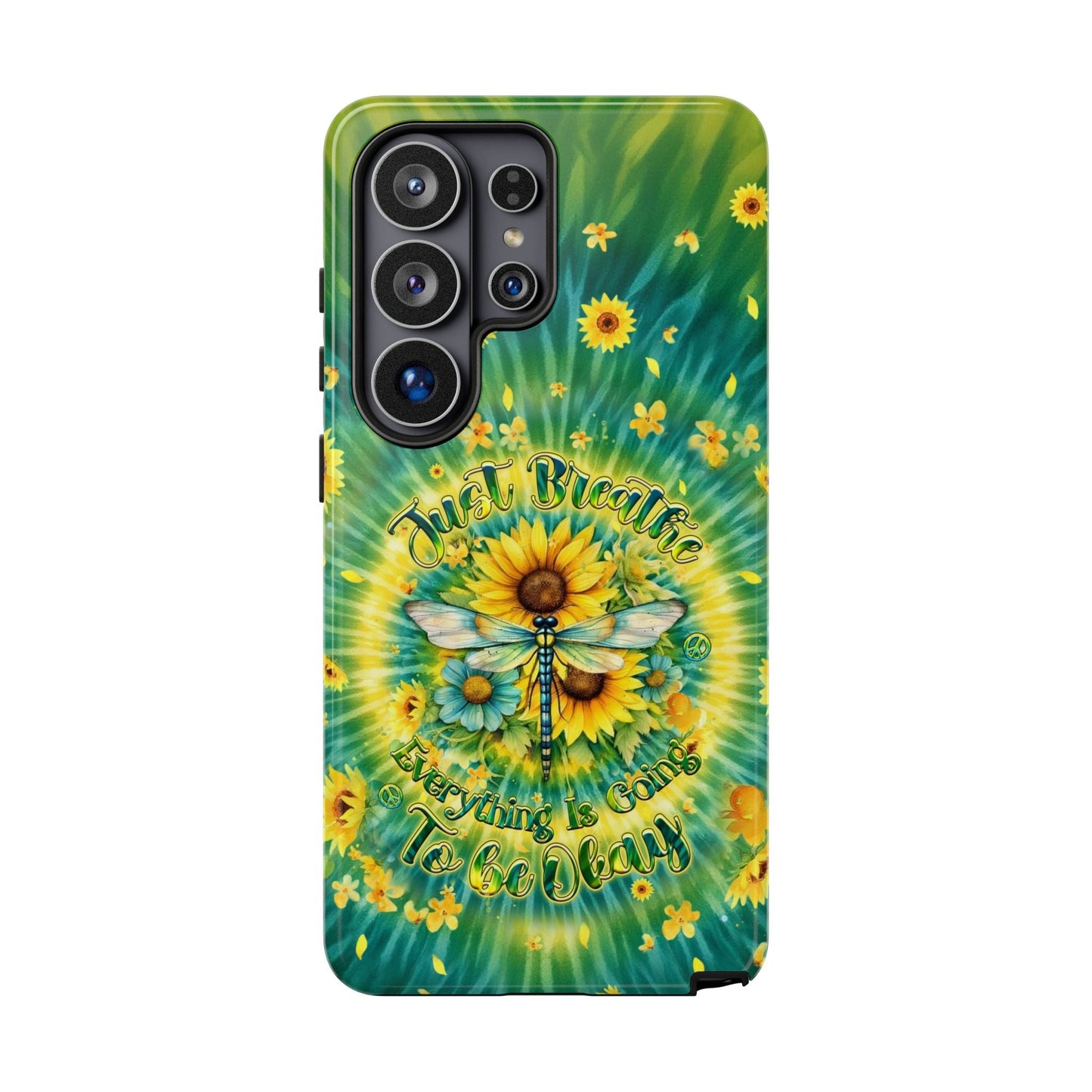 JUST BREATHE DRAGONFLY FLORAL SWIRL PHONE CASE - TLHG1304263