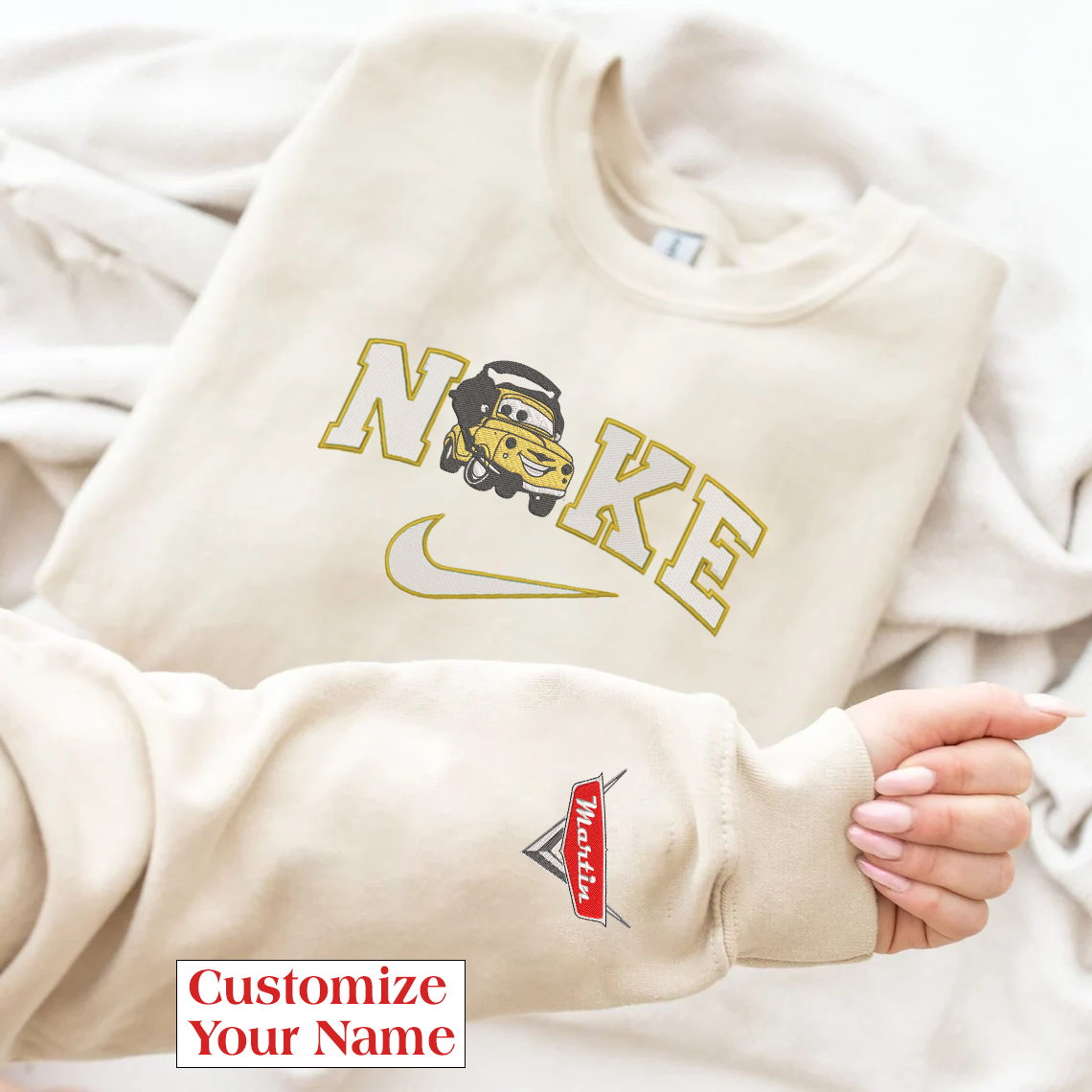 Personalized Embroidered Cars Hoodie T-Shirt Sweatshirt
