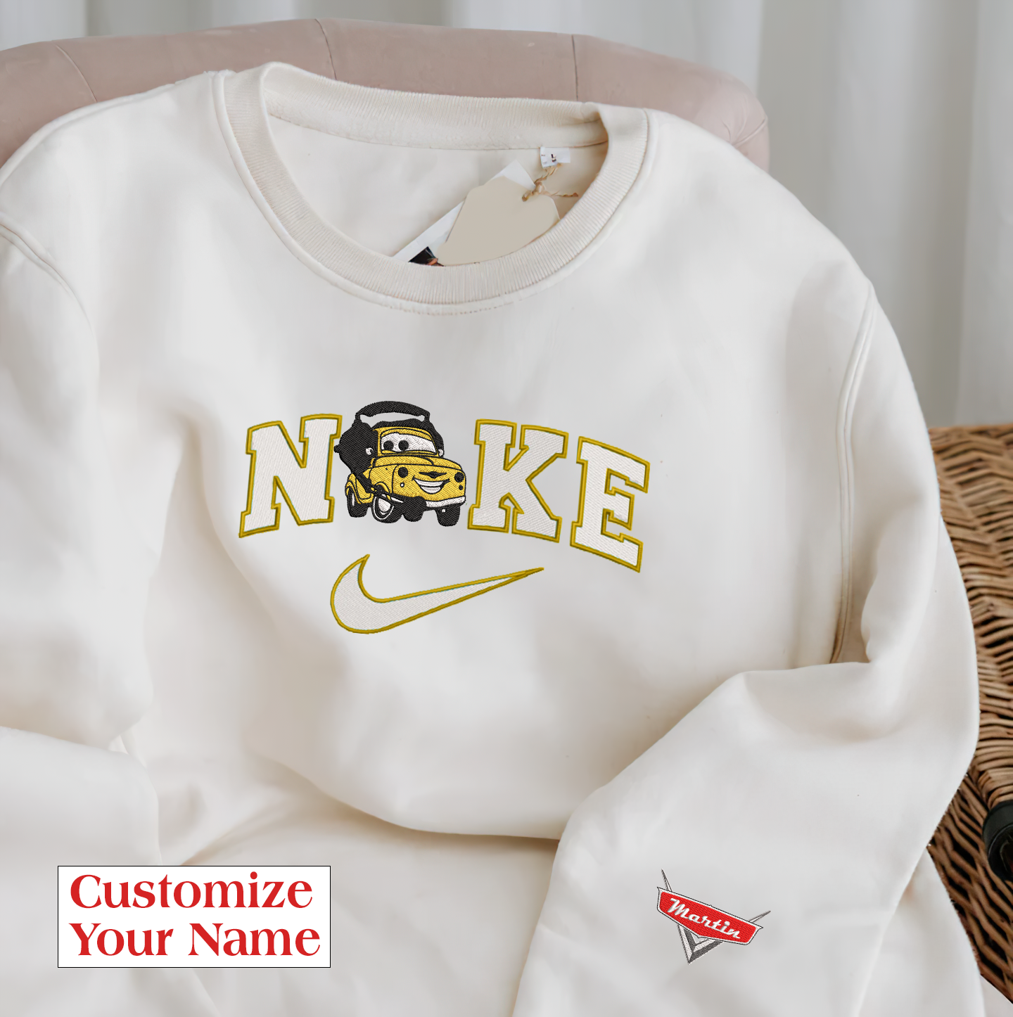 Personalized Embroidered Cars Hoodie T-Shirt Sweatshirt