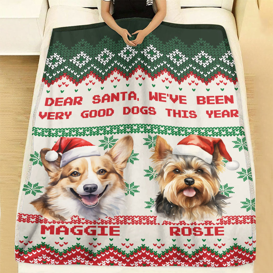 Personalized Pet Dog Cat Dear Santa Imitation Knitted Soft Blanket