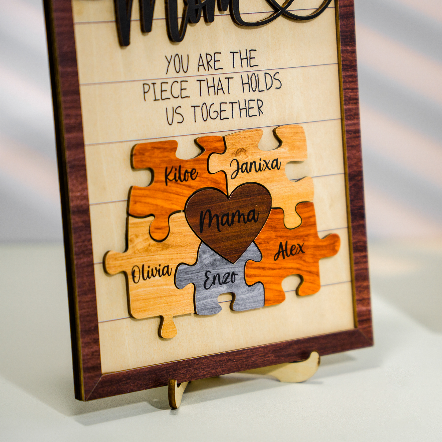 Mother's Day Personalized Mom Puzzle Sign