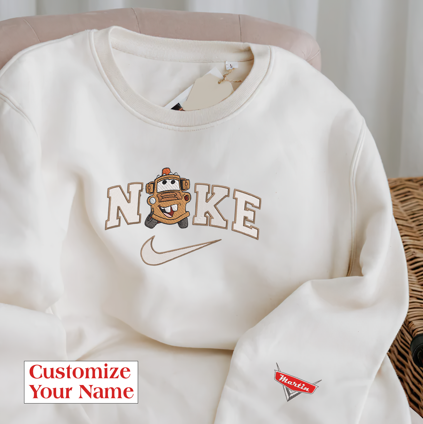 Personalized Embroidered Cars Hoodie T-Shirt Sweatshirt