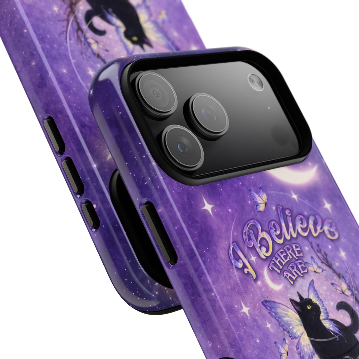 I BELIEVE THERE ARE ANGELS AMONG US BLACK CAT MAGNETIC PHONE CASE - TLNO2605262