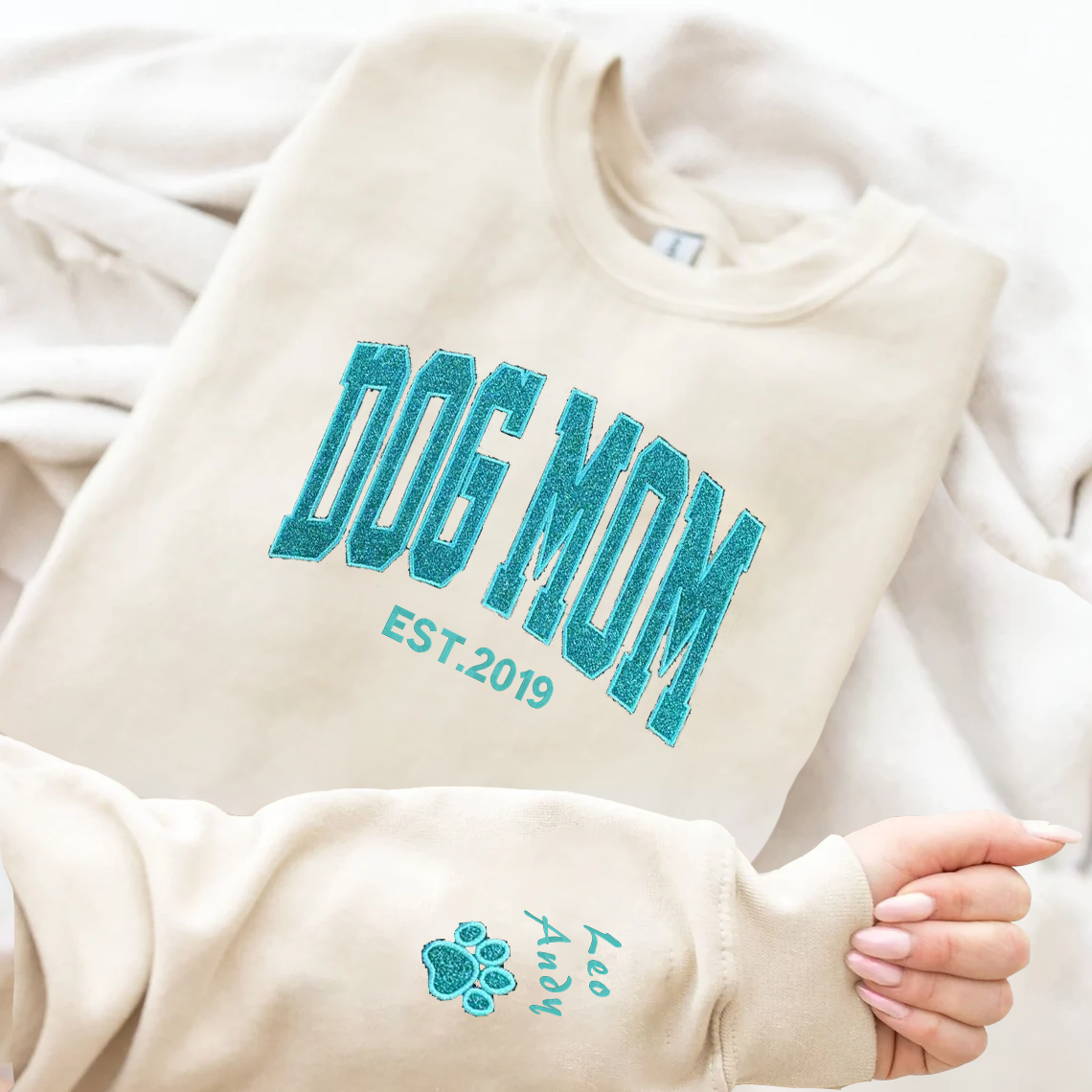 Personalized Embroidered Glitter Hoodie Sweatshirt T-Shirt