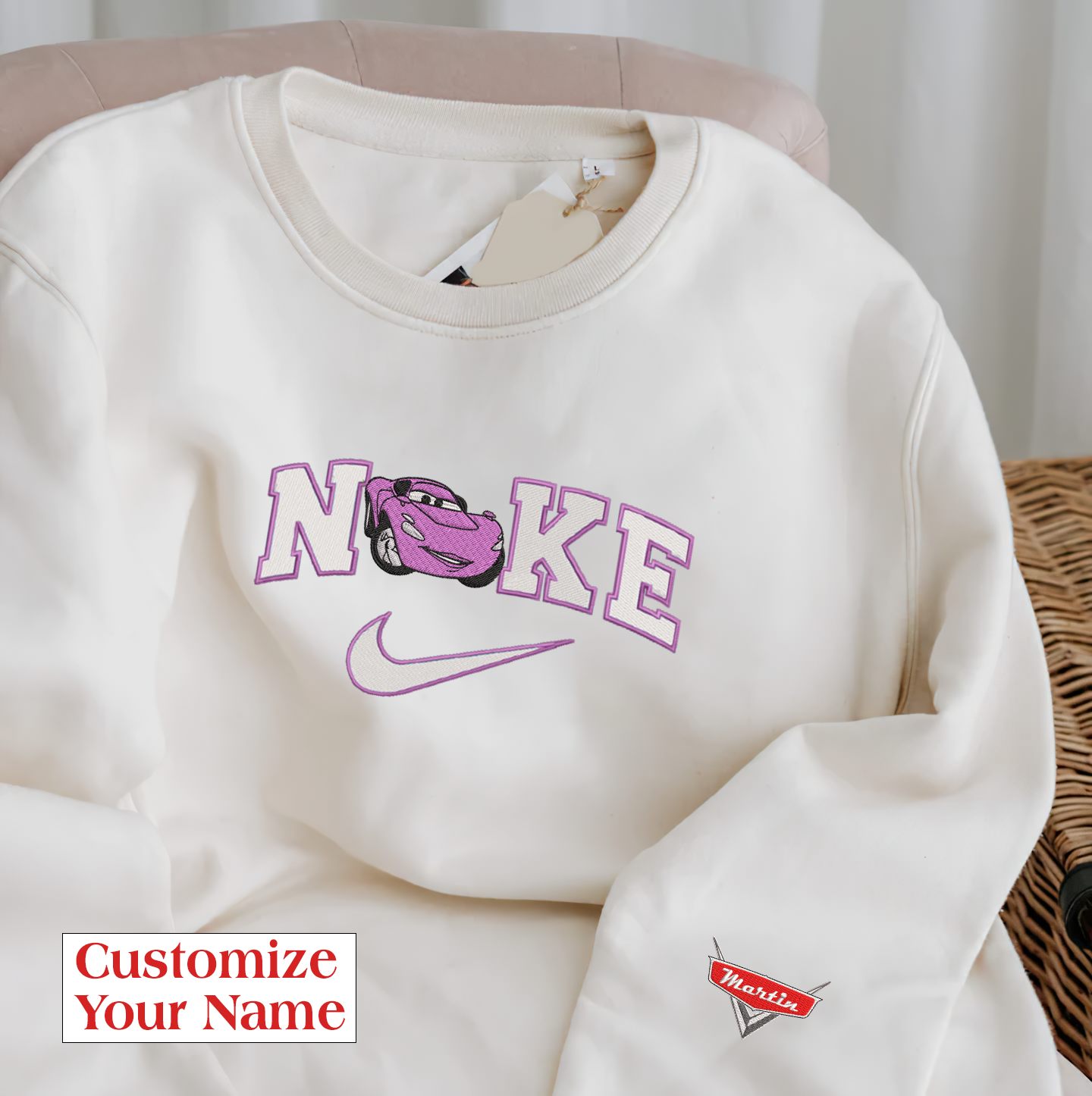 Personalized Embroidered Cars Hoodie T-Shirt Sweatshirt