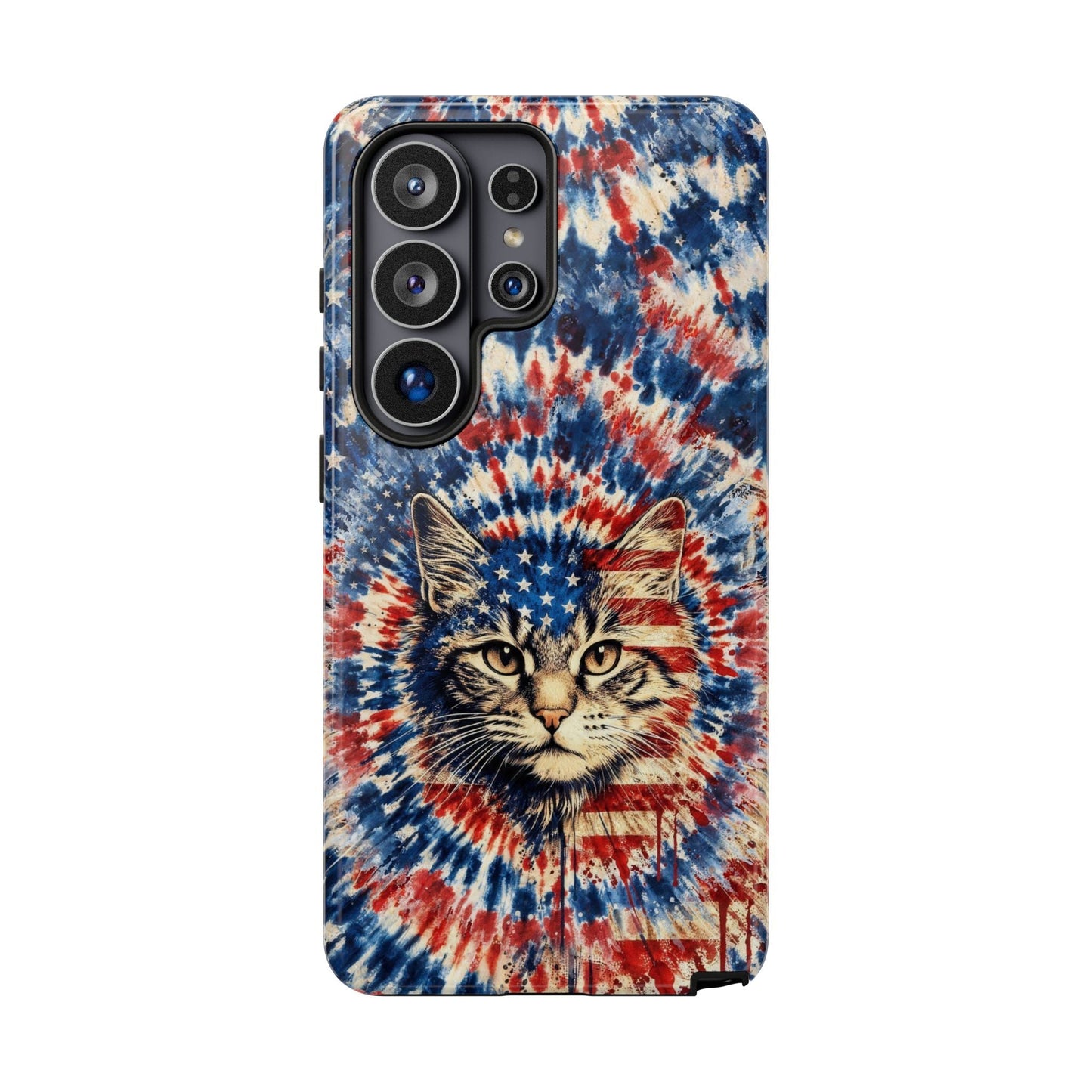 CAT RED WHITE & BLUE VINTAGE PHONE CASE - TLHG2004262