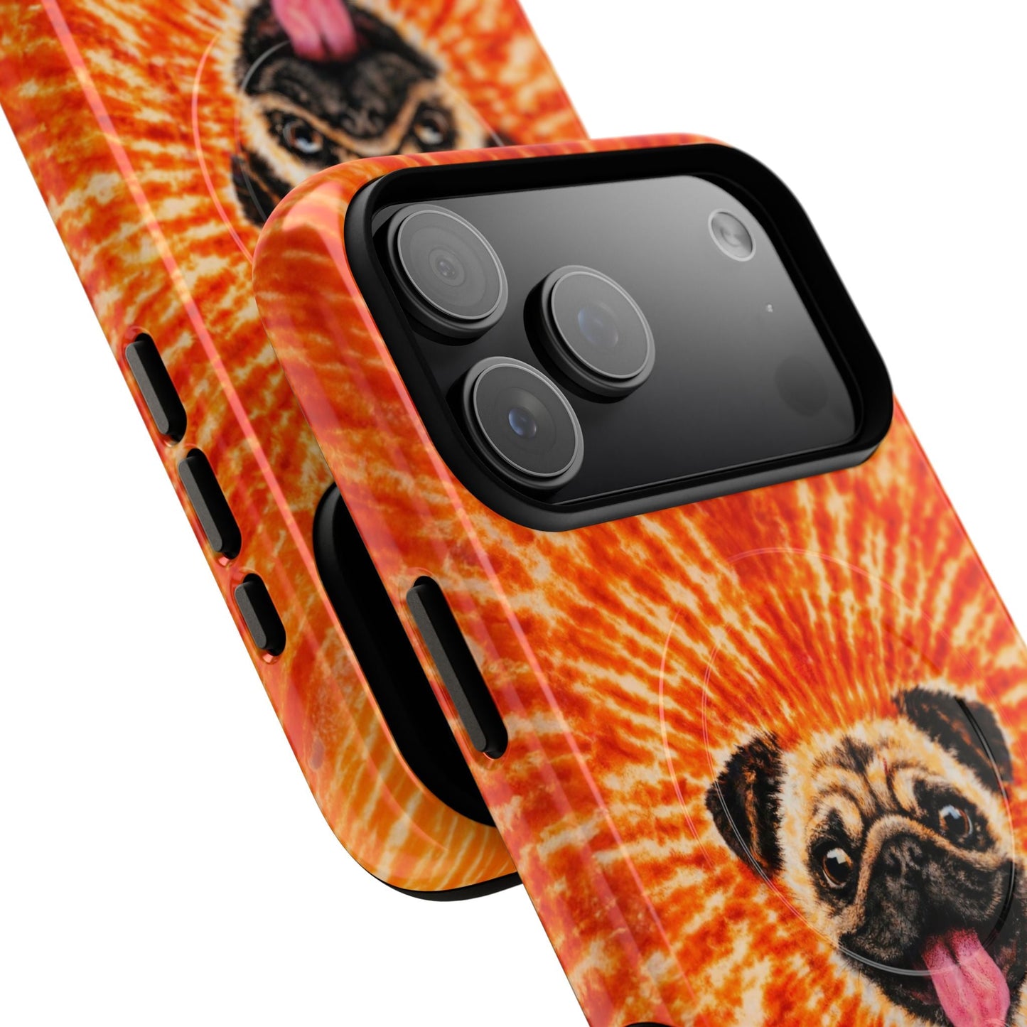 PUG DOG ORANGE MAGNETIC PHONE CASE - TLNT1604261