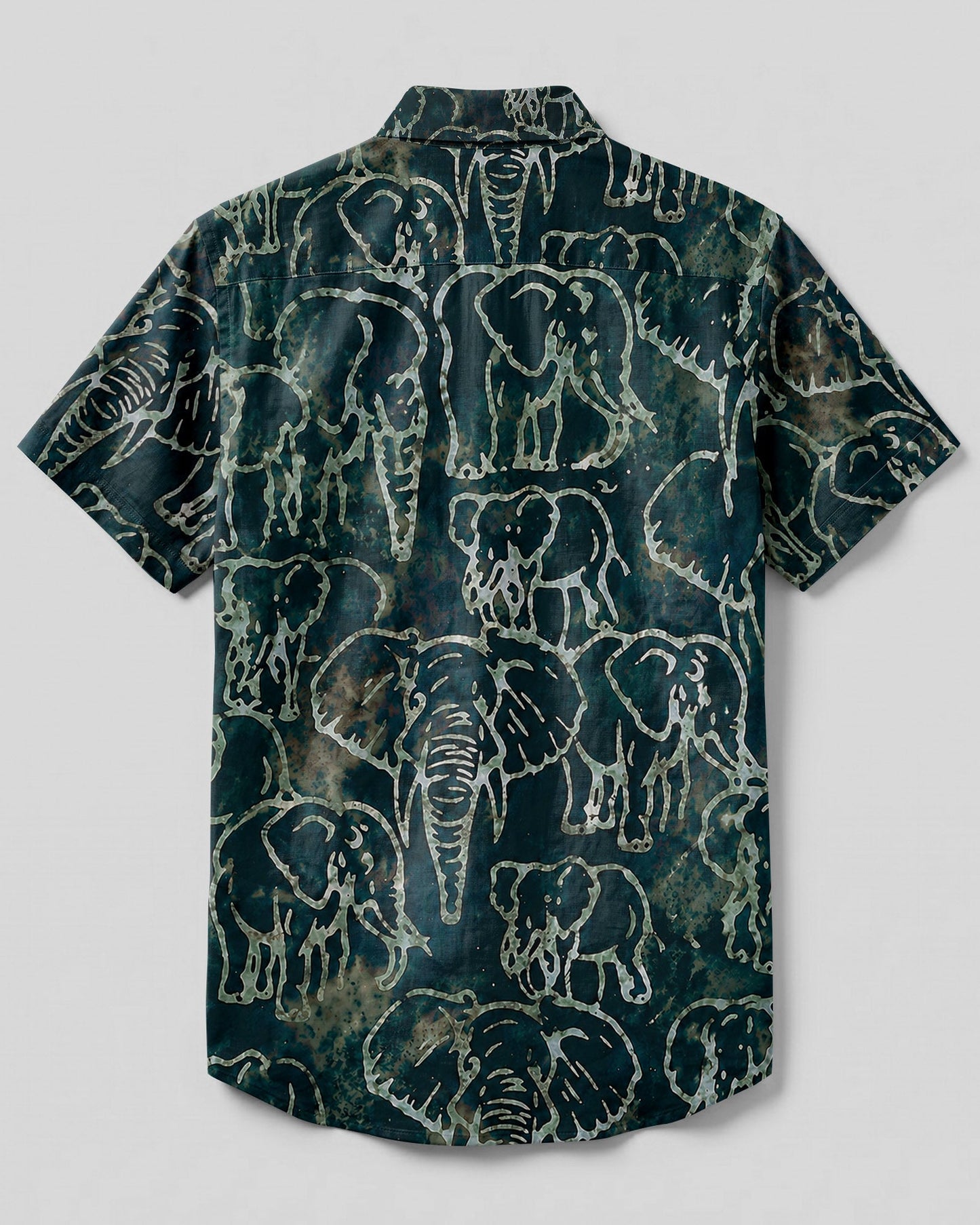 ELEPHANT PATTERN BUTTON-DOWN COLLAR SHIRT - TLHN1806262