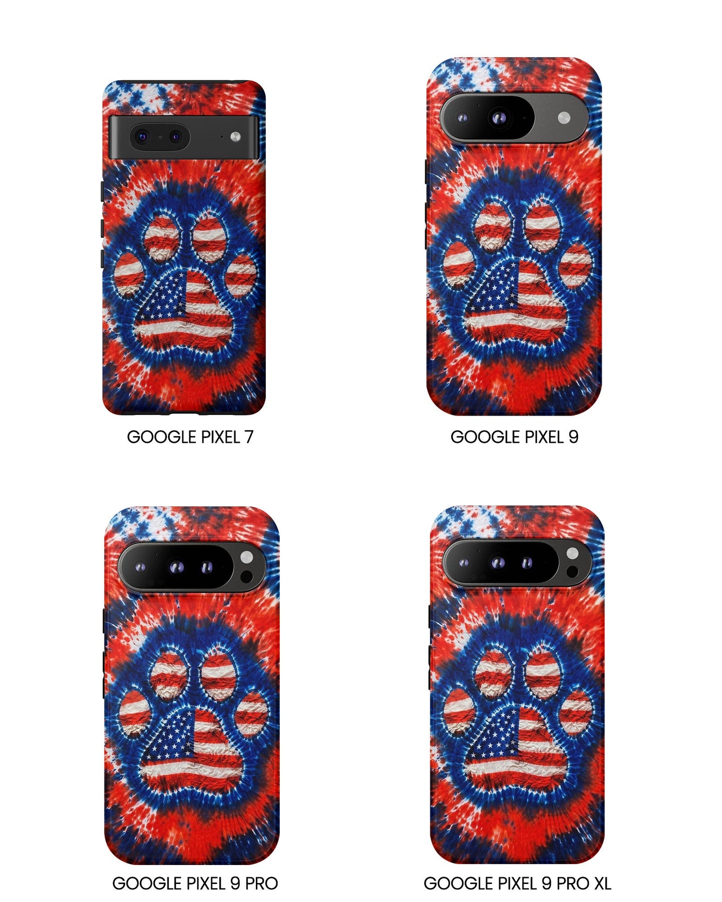 PAW PRINT RED WHITE & BLUE PHONE CASE - TLHN0405264