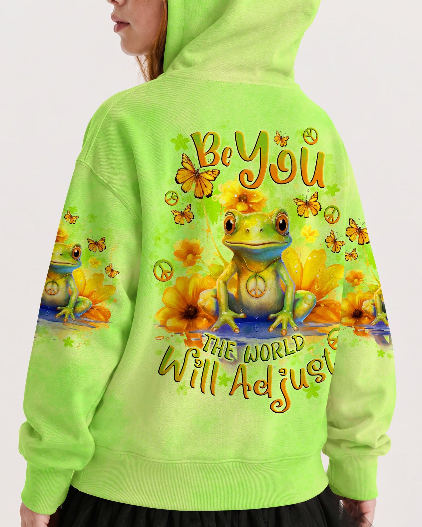 BE YOU THE WORLD WILL ADJUST FROG KIDS ALL OVER PRINT - TLNO1512233