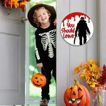 Halloween Wooden Doorplate Front Door Signs Horror Welcome Signs