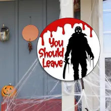 Halloween Wooden Doorplate Front Door Signs Horror Welcome Signs