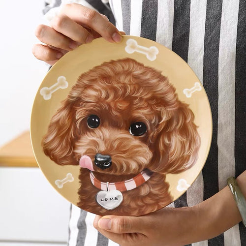 Poodle Custom Household Pet Ceramic Plate