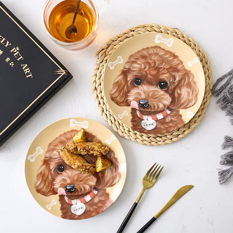 Poodle Custom Household Pet Ceramic Plate