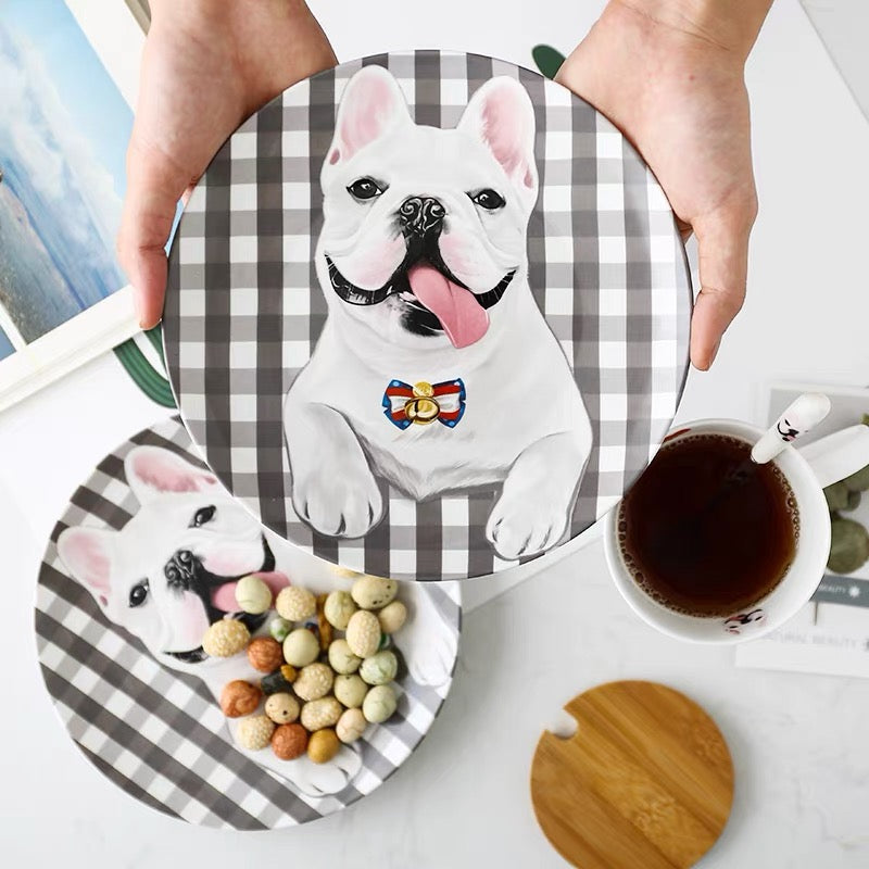 Bulldog Custom Household Pet Ceramic Plate