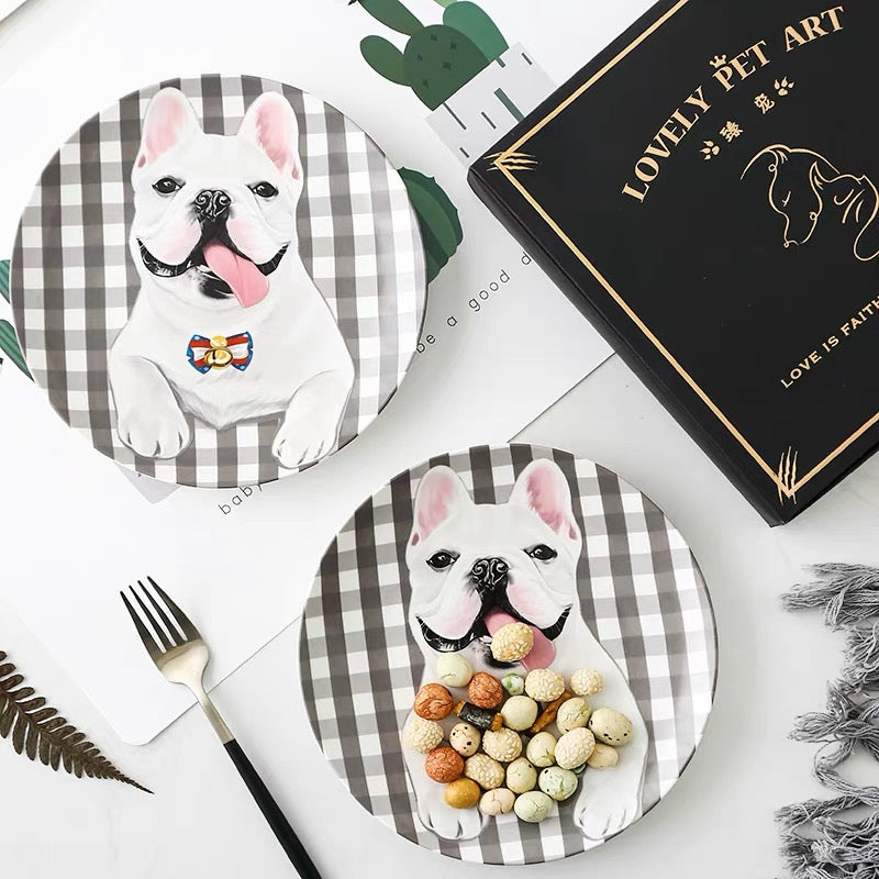 Bulldog Custom Household Pet Ceramic Plate