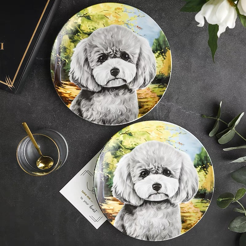 Bichon Frisé Custom Household Pet Ceramic Plate