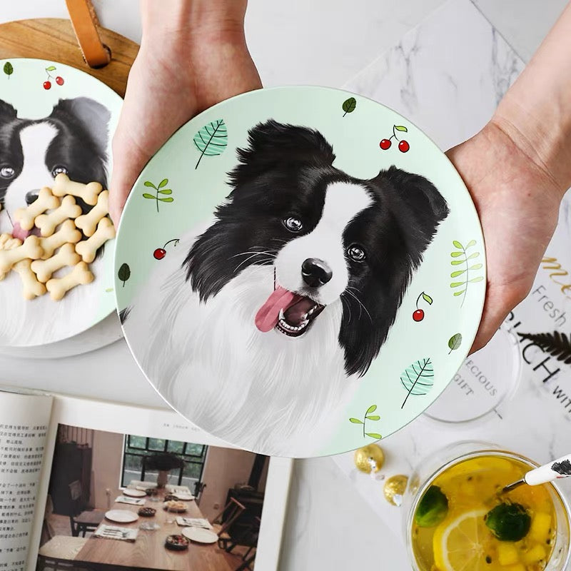 Border Collie Custom Household Pet Ceramic Plate