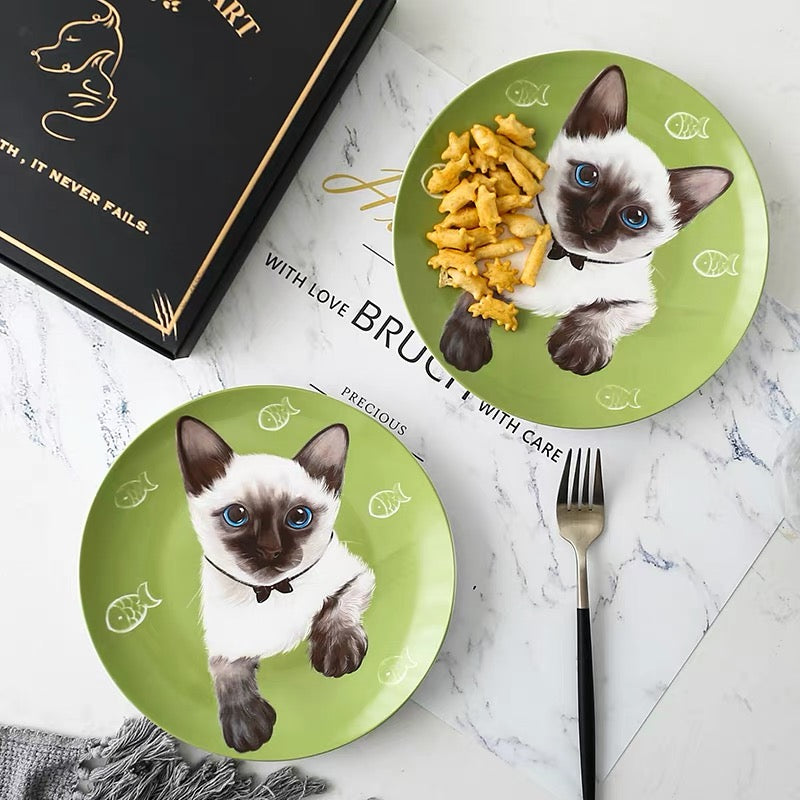 Siamese Cat Custom Household Pet Ceramic Plate