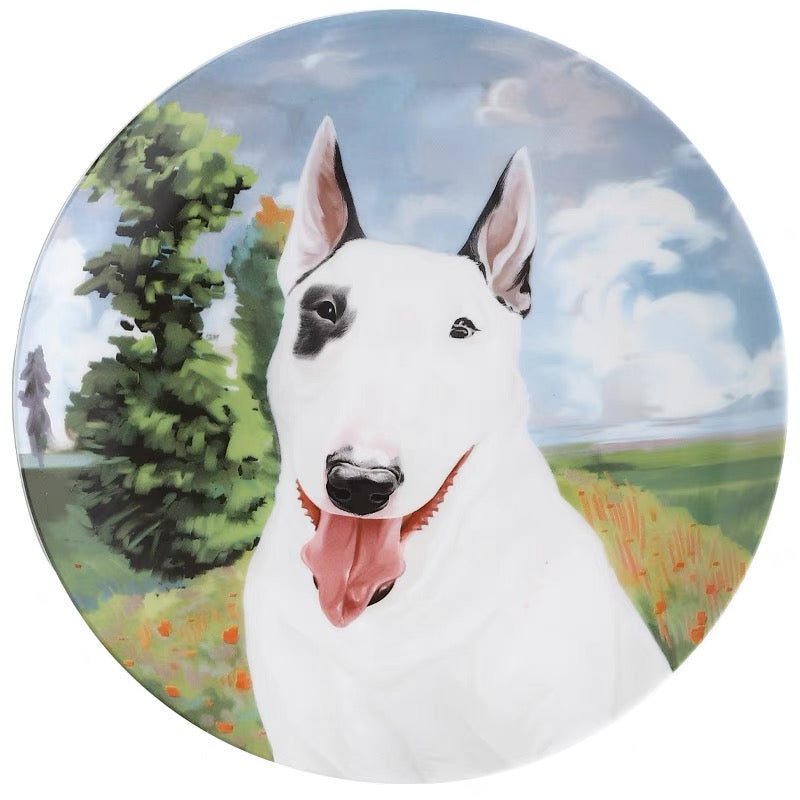 Bull Terrier Custom Household Pet Ceramic Plate