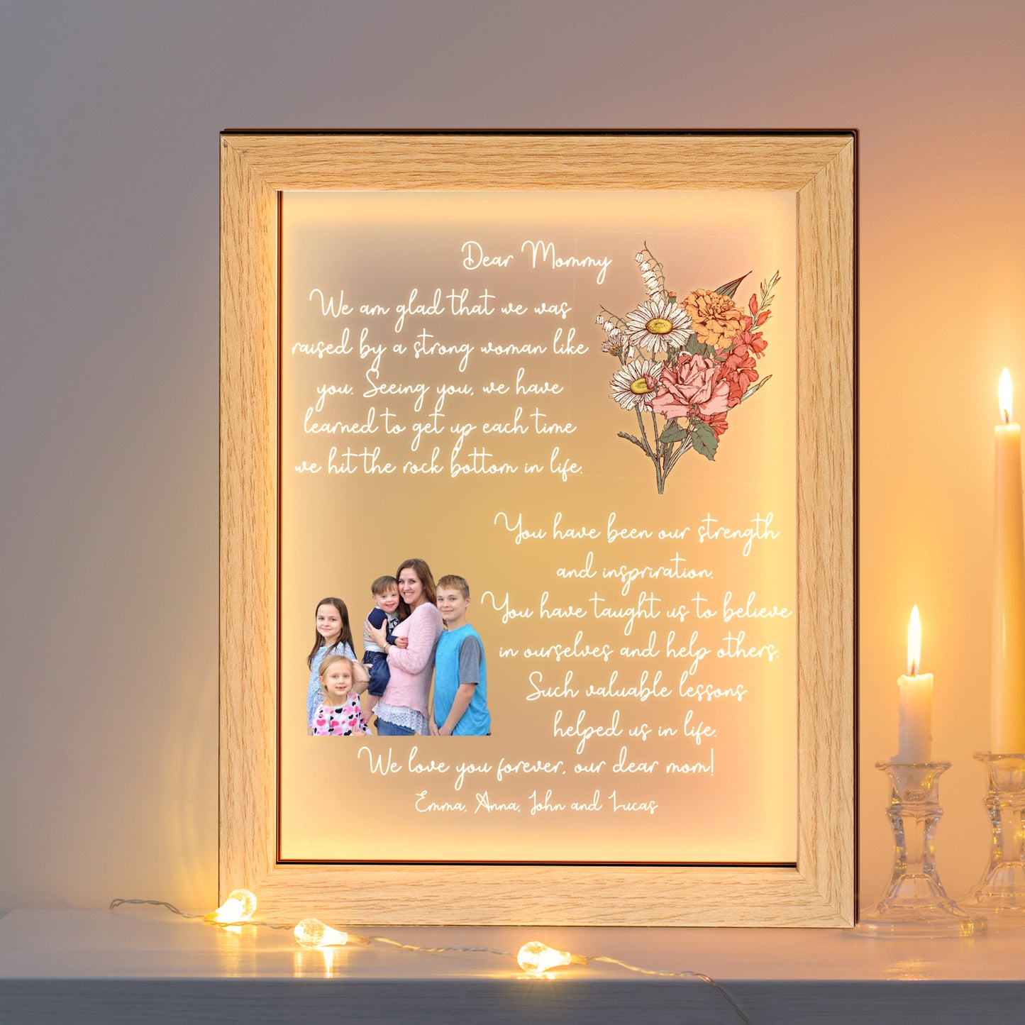 Mother's Day Personalized Mom Night Light With Photo