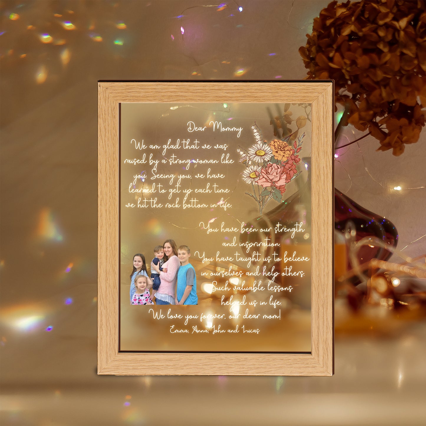 Mother's Day Personalized Mom Night Light With Photo