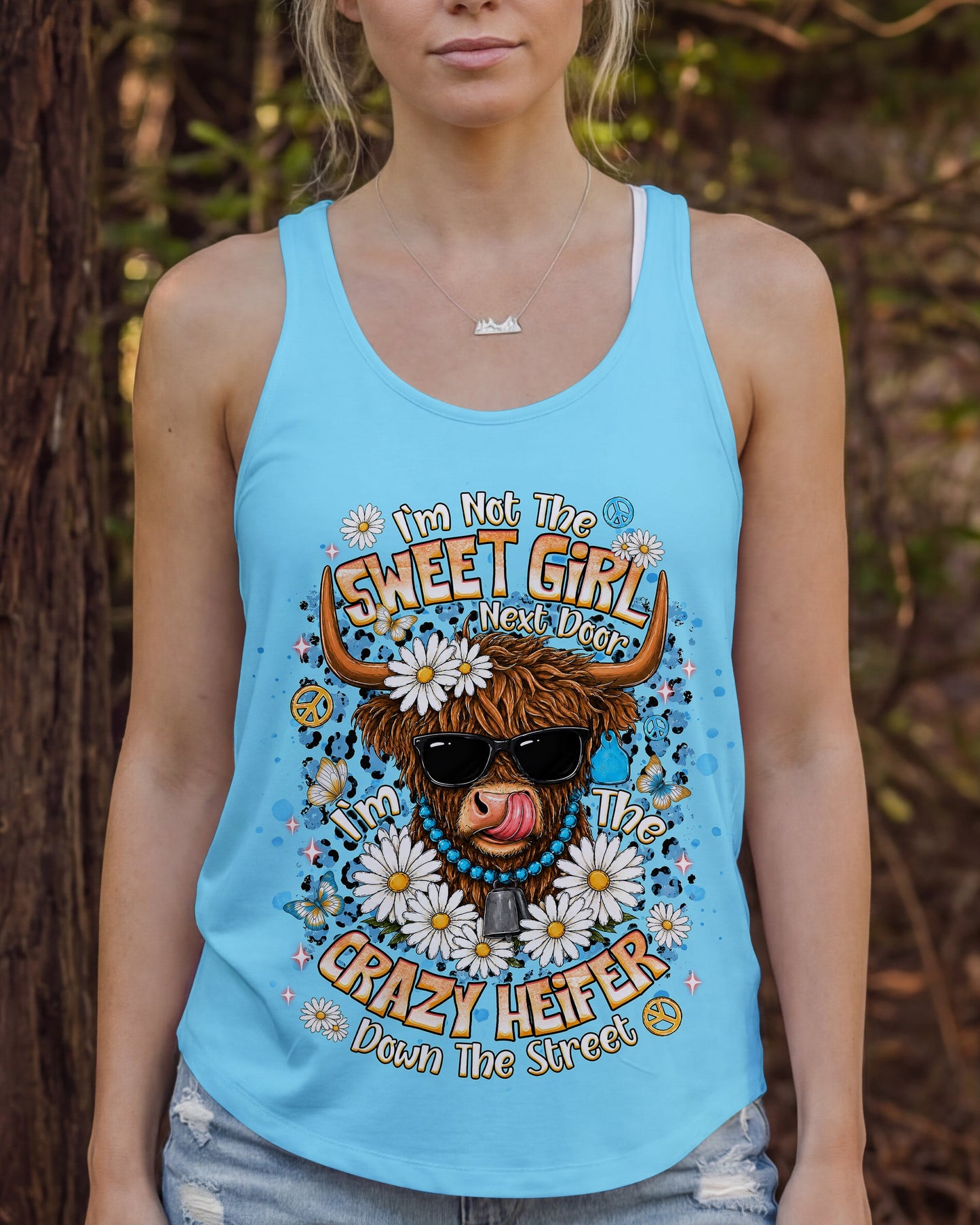 CRAZY HEIFER DOWN THE STREET COW ALL OVER PRINT - TLNT2406262