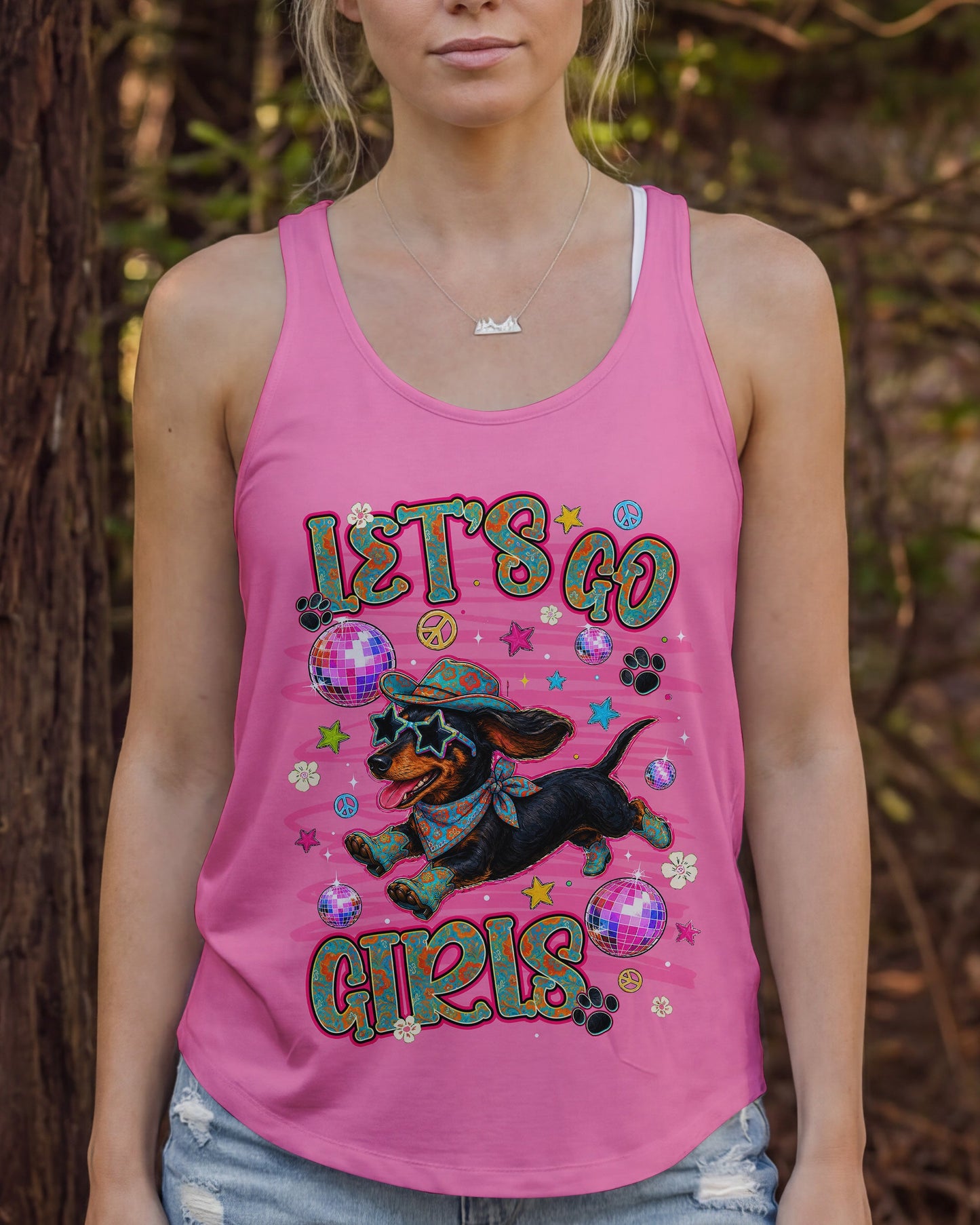 LET'S GO GIRLS DACHSHUND DOG ALL OVER PRINT - TLNT1906262