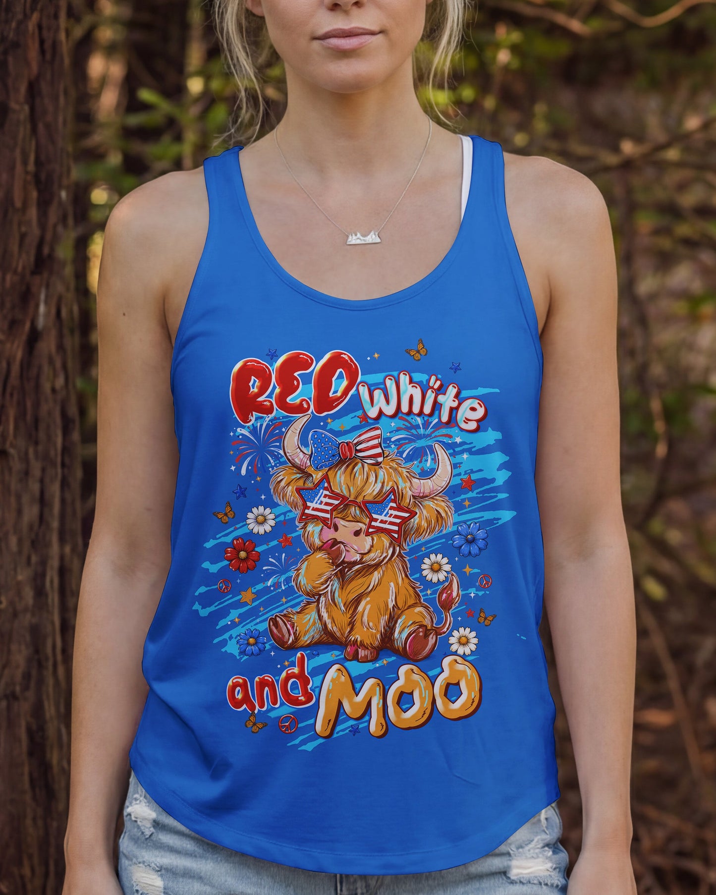RED WHITE AND MOO COW ALL OVER PRINT - TLTW0506262