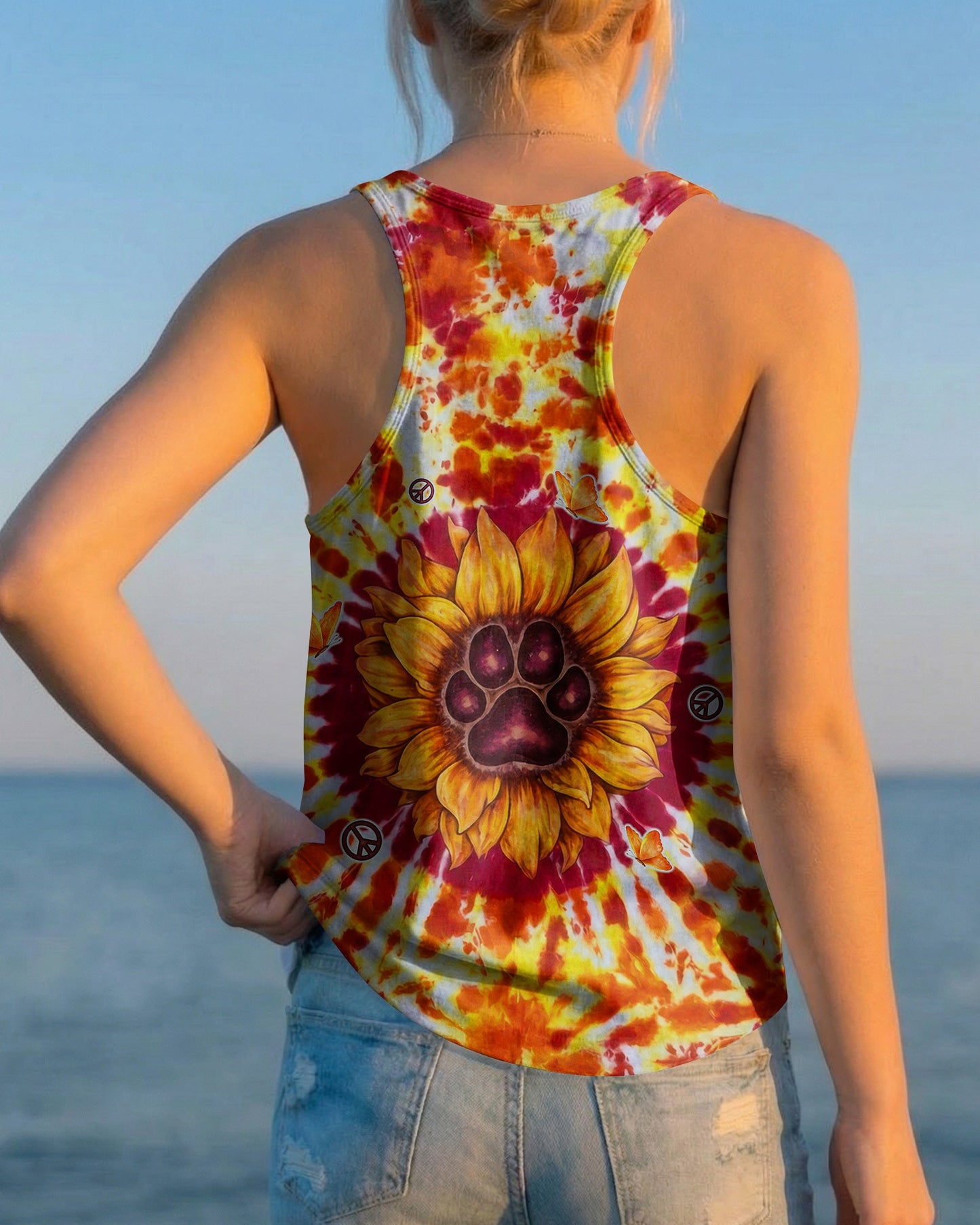 YOU ARE MY SUNSHINE PAW PRINT SUNFLOWER BURST ALL OVER PRINT - TLTW3006264