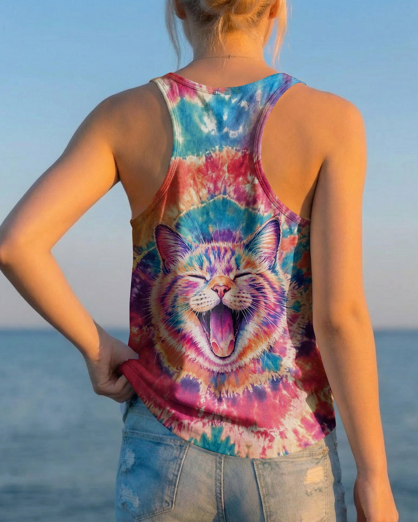 JOYFUL CAT WATERCOLOR PATTERN ALL OVER PRINT - TLNO2404261
