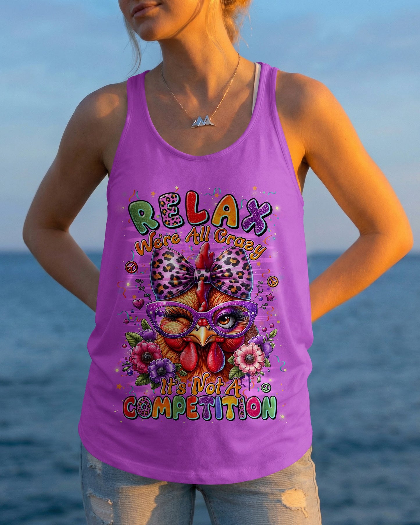 RELAX WE'RE ALL CRAZY CHICKEN ALL OVER PRINT - TYLN2906263