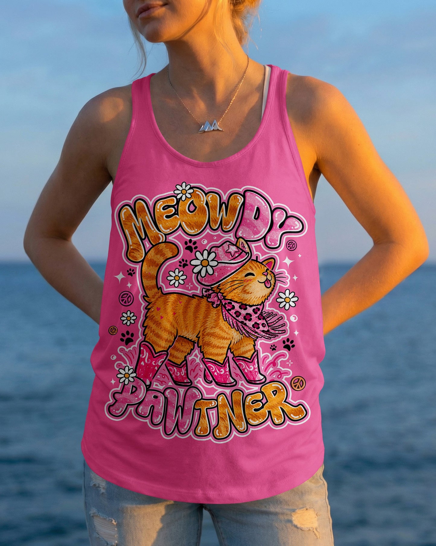 MEOWDY PAWTNER ORANGE TABBY CAT ALL OVER PRINT - TLNO0907262