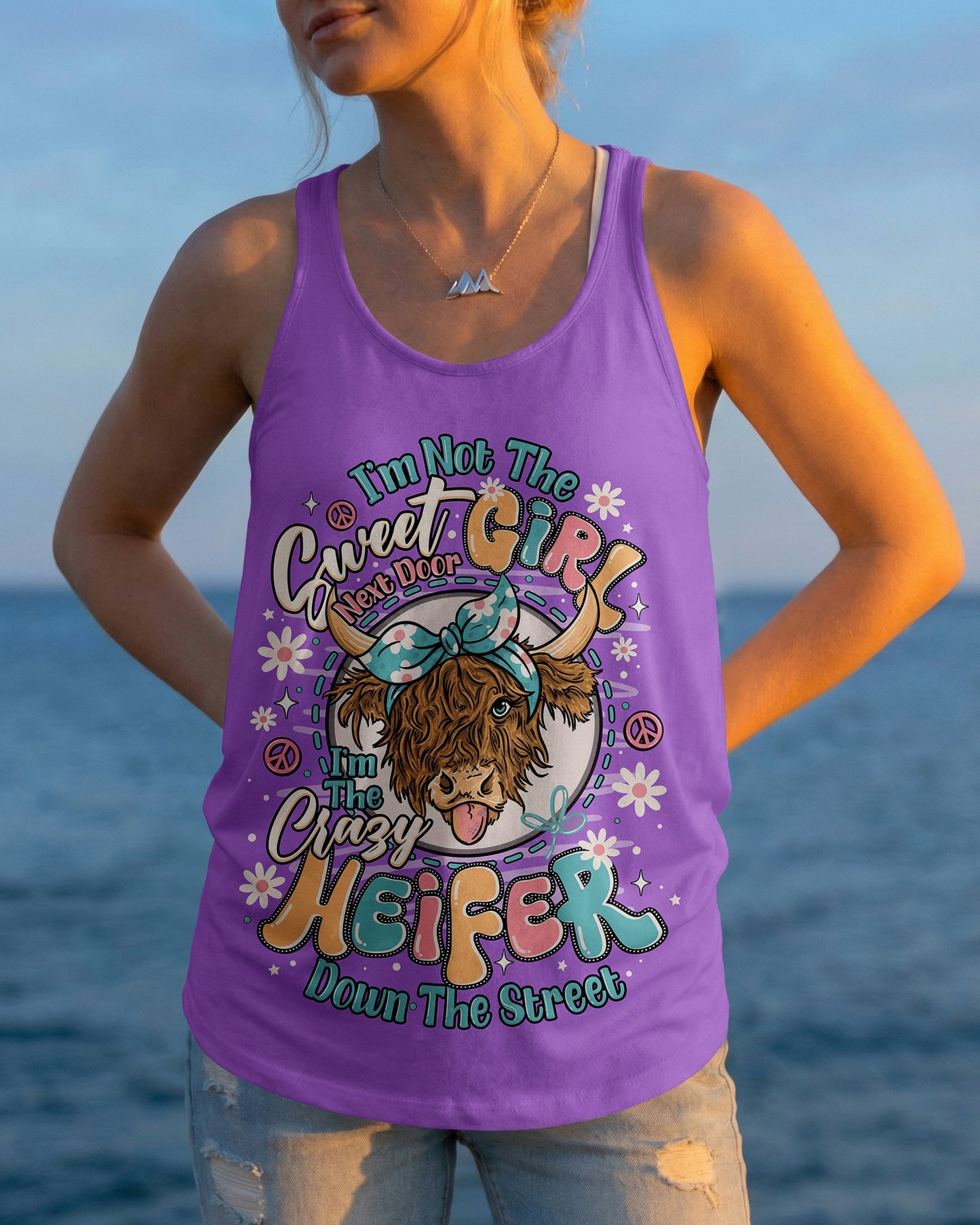 CRAZY HEIFER DOWN THE STREET COW ALL OVER PRINT - TLNO1506261