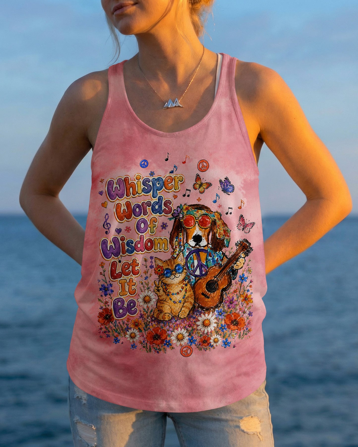 WHISPER WORDS OF WISDOM LET IT BE BEAGLE DOG TABBY CAT ALL OVER PRINT - TLTW1305262