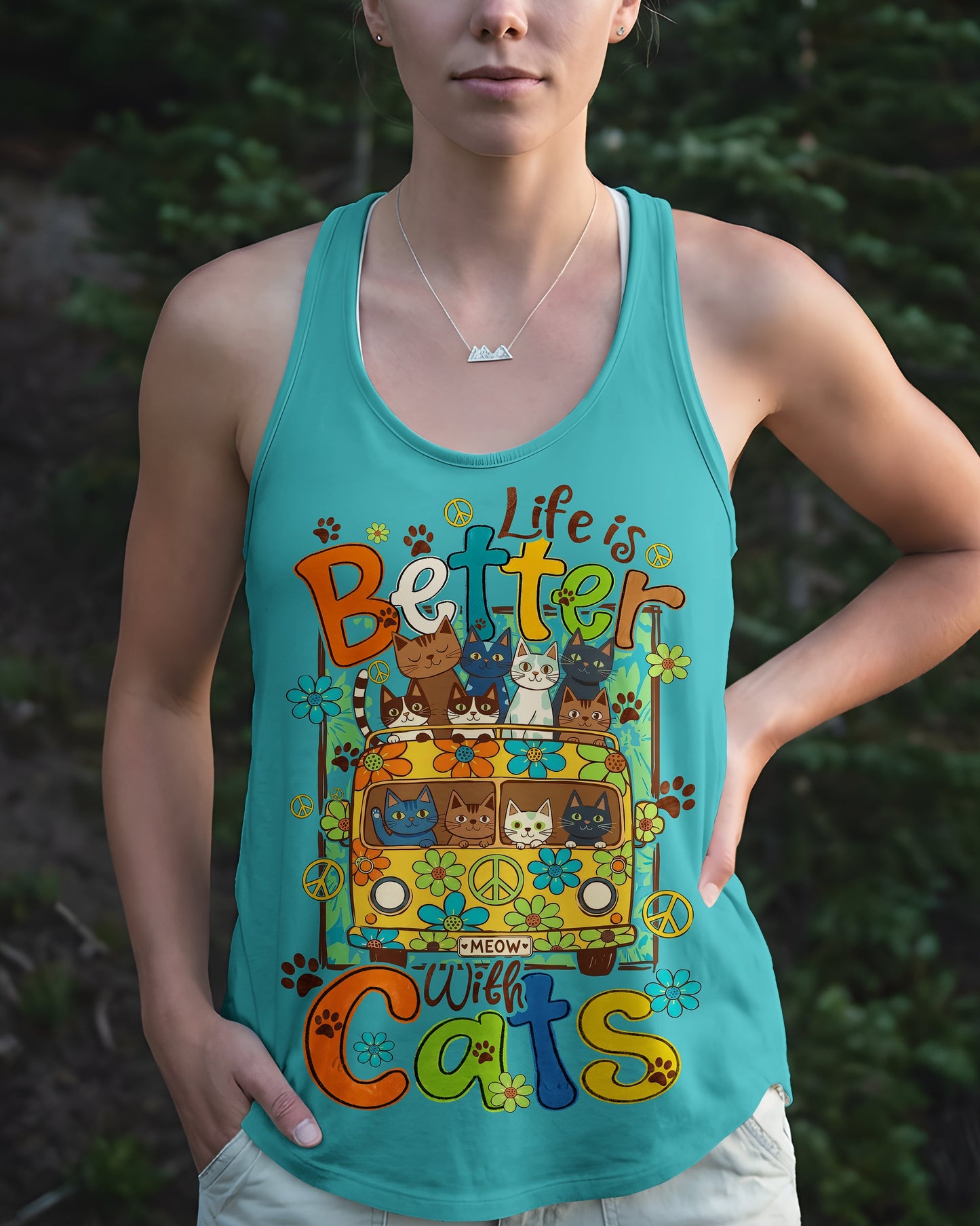 LIFE IS BETTER WITH CATS ALL OVER PRINT - TYQY2206261