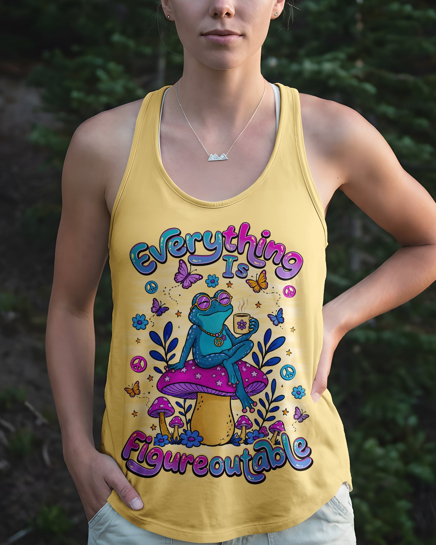 EVERYTHING IS FIGUREOUTABLE FROG ALL OVER PRINT - TLNO0107264