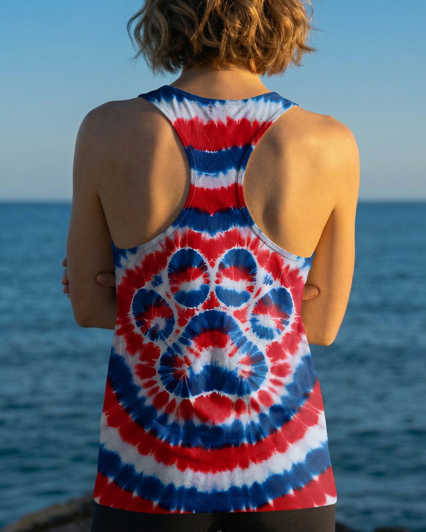 RED WHITE AND BLUE PAW ALL OVER PRINT - TYQY0104261