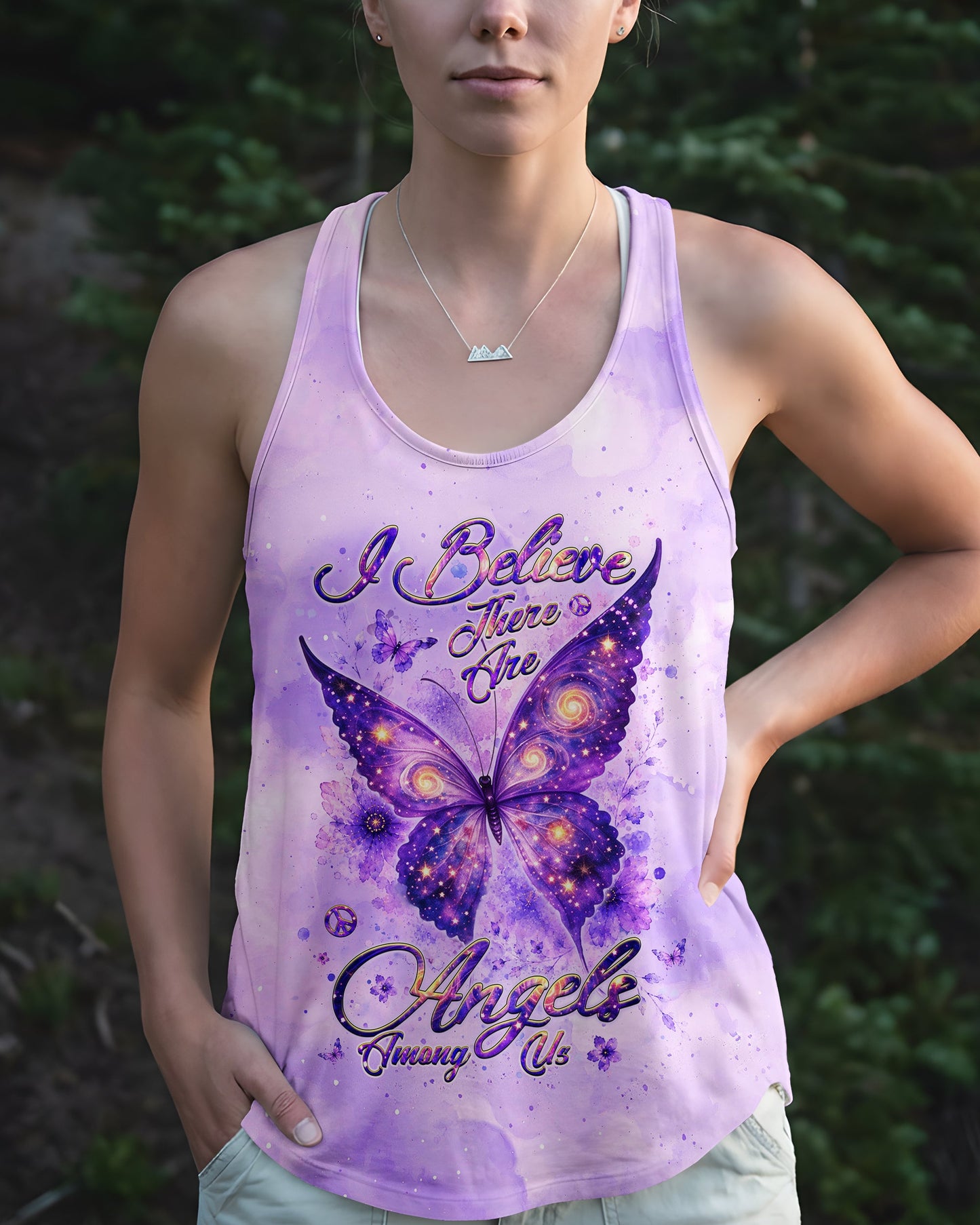 I BELIEVE THERE ARE ANGELS AMONG US BUTTERFLY ALL OVER PRINT - TLHG2906264