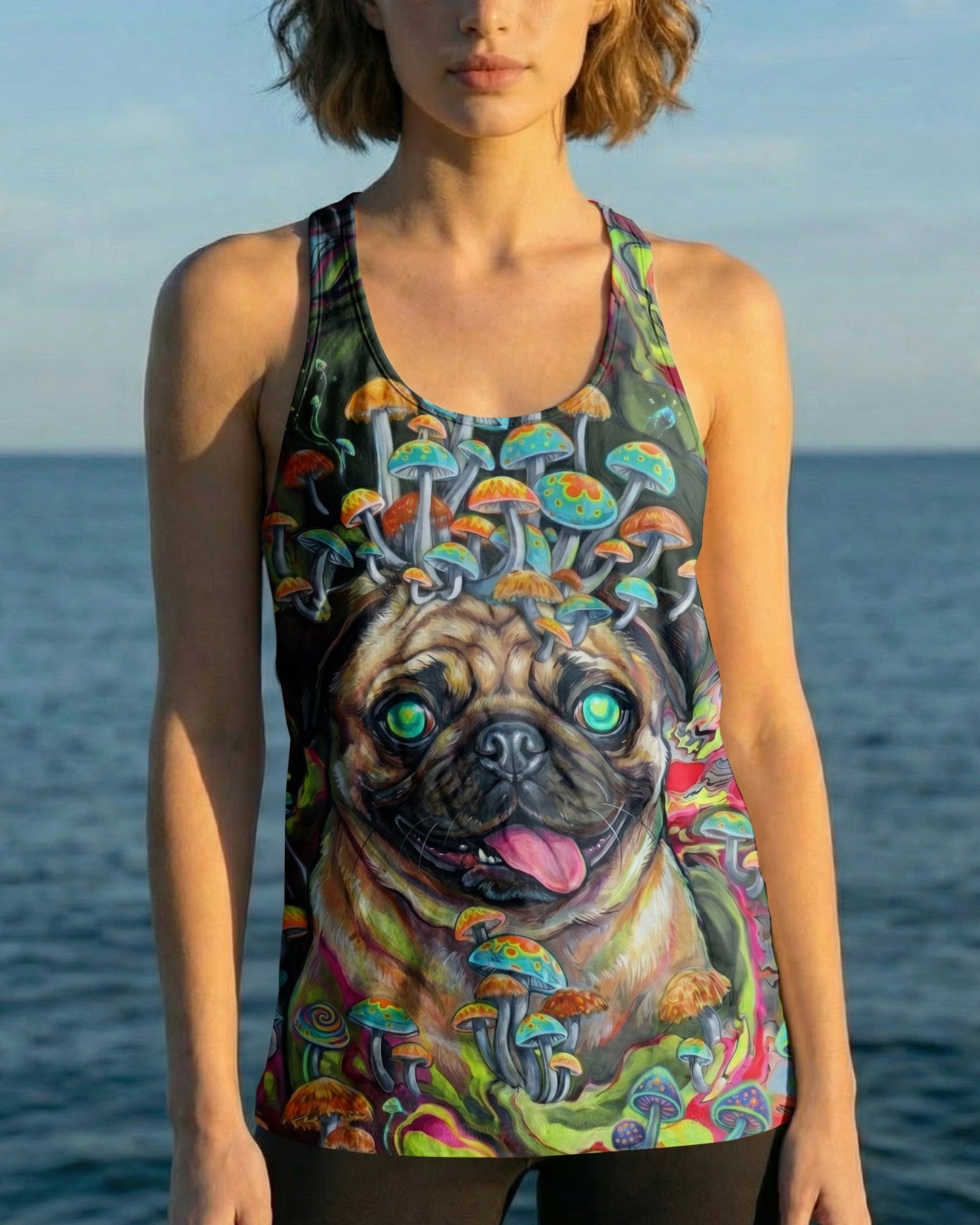 VIBRANT PUG MAGIC MUSHROOM ALL OVER PRINT - RITD0906261