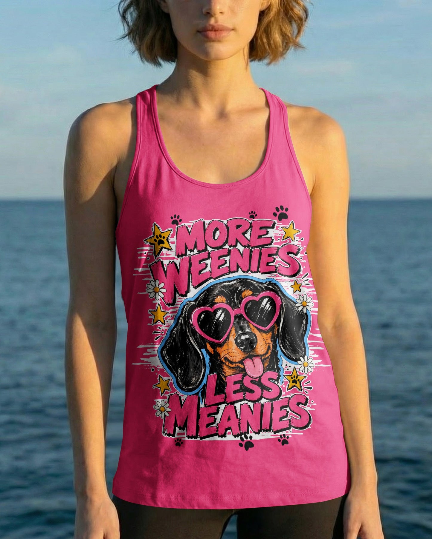 MORE WEENIES LESS MEANIES DOG ALL OVER PRINT - TY1805263