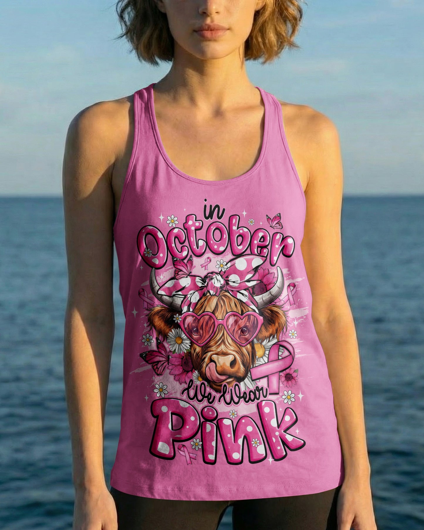 IN OCTOBER WE WEAR PINK COW BREAST CANCER AWARENESS ALL OVER PRINT - TYQY2906261