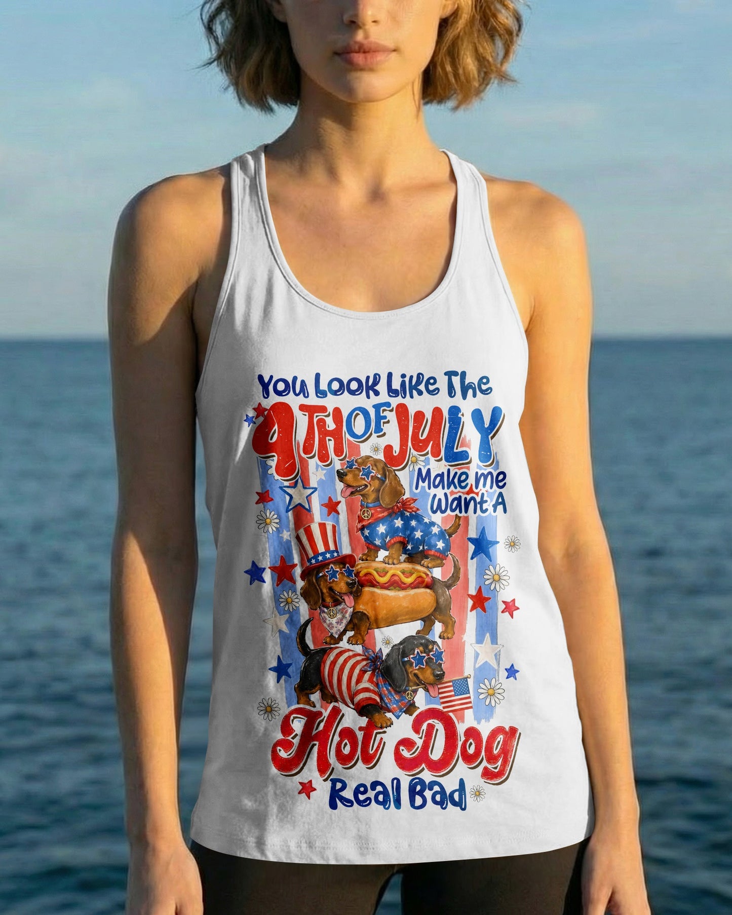 YOU LOOK LIKE THE 4TH OF JULY DACHSHUND DOG ALL OVER PRINT - TYQY0306262