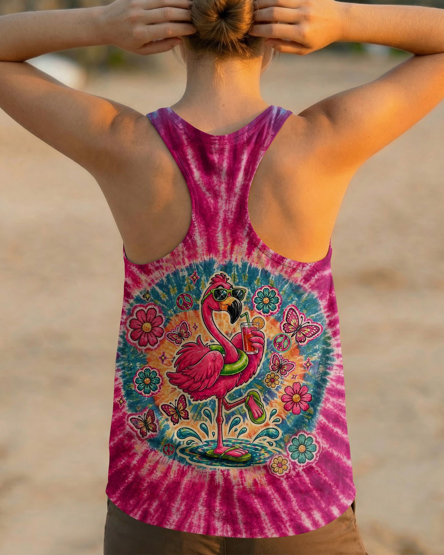 I WAS SIMPLY BORN TO DILLY DALLY FLAMINGO ALL OVER PRINT - TLTW0405262