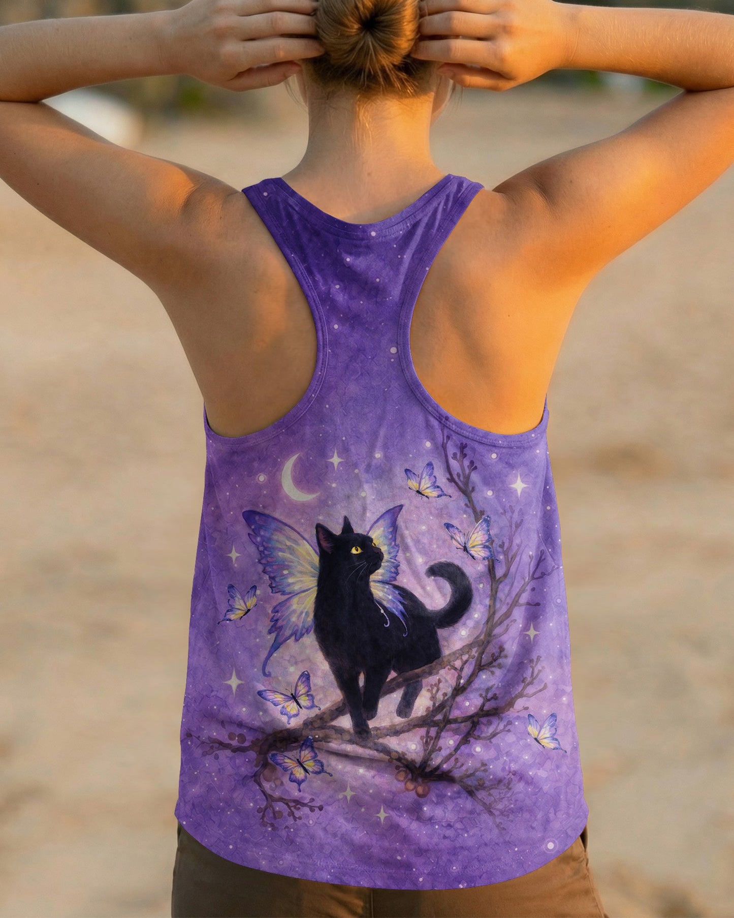 I BELIEVE THERE ARE ANGELS AMONG US BLACK CAT ALL OVER PRINT - TLNO1205261