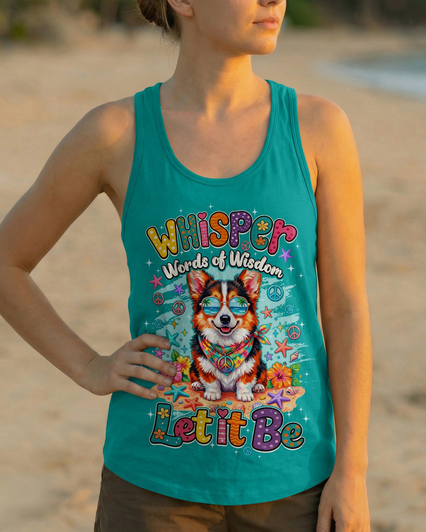 WHISPER WORDS OF WISDOM LET IT BE CORGI BEACH DOG ALL OVER PRINT - TYQY0405261