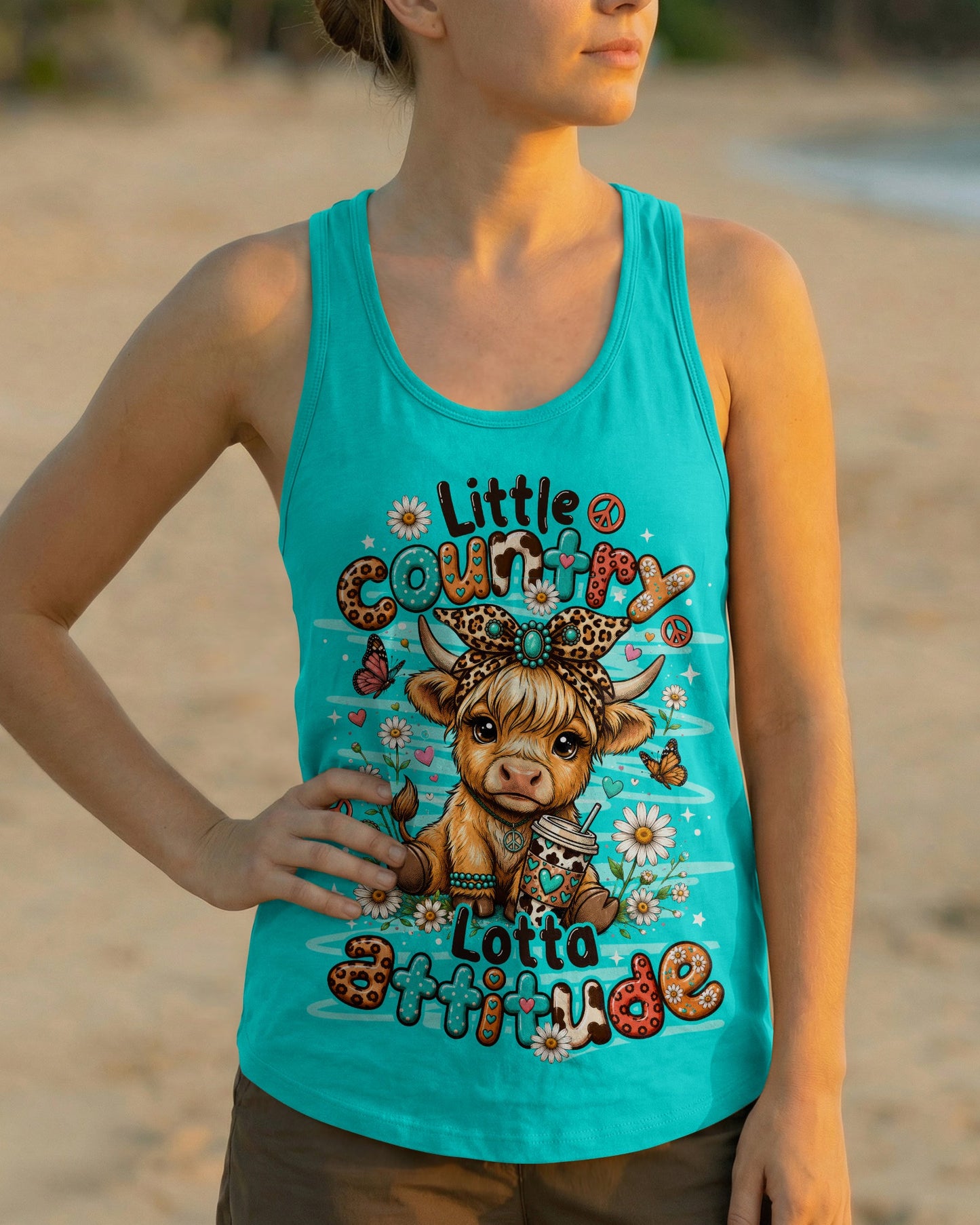 LITTLE COUNTRY LOTTA ATTITUDE COW ALL OVER PRINT - TLNO0906263