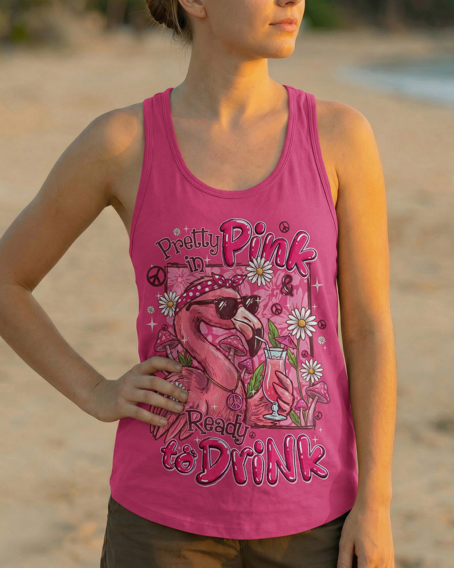 PRETTY IN PINK FLAMINGO ALL OVER PRINT - TYQY2206263